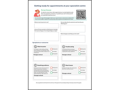 Pompe Patient Appointment Sheet